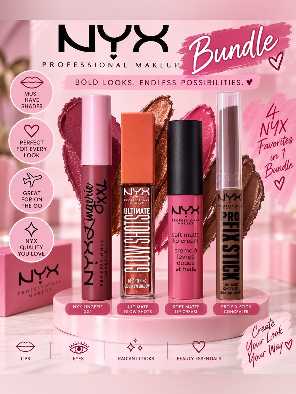 NYX Professional Makeup 4pc Bundle